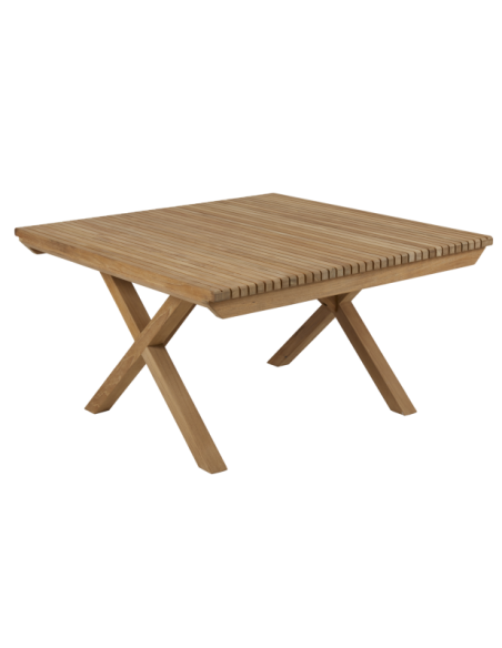 Mesa de Centro Exterior JULITA 90x90 cm, Madera de Teca / Natural - Brafab