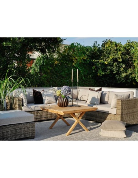 Mesa de Centro Exterior JULITA 90x90 cm, Madera de Teca / Natural - Brafab