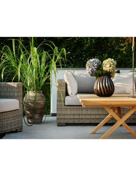 Mesa de Centro Exterior JULITA 90x90 cm, Madera de Teca / Natural - Brafab