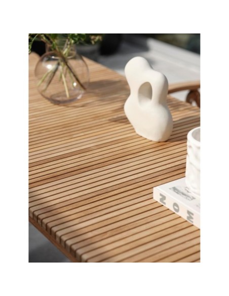Mesa Exterior JULITA 220x90 cm de Comedor, Madera de Teca / Natural - Brafab