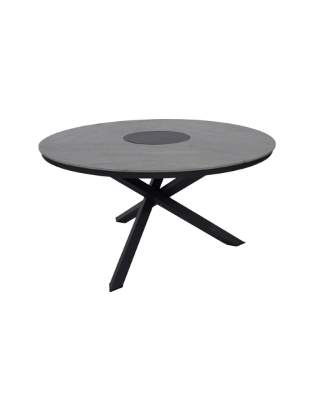 Mesa Exterior KENORA Ø137 cm de Comedor, Aluminio / Antracita / Gris - Brafab