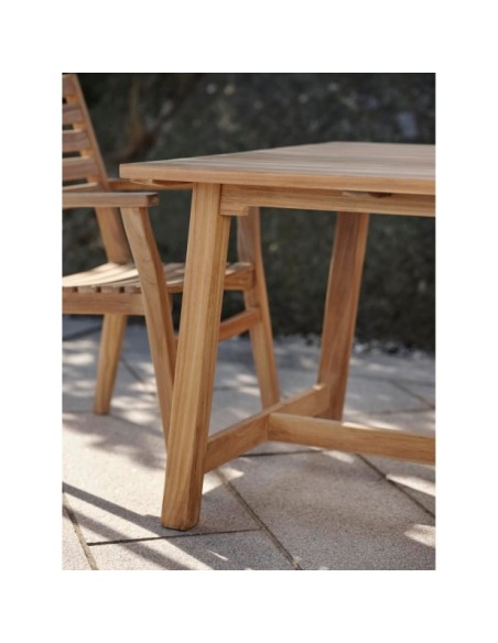 Mesa Exterior KEROS 220x100 cm de Comedor, Madera de Teca / Natural - Brafab
