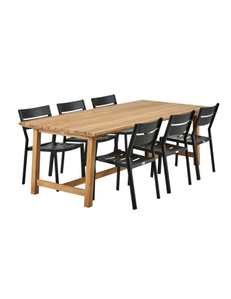 Mesa Exterior KEROS 220x100 cm de Comedor, Madera de Teca / Natural - Brafab