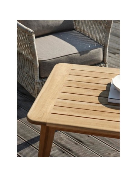 Mesa de Centro Exterior LILJA 140x70 cm, Madera de Teca / Natural - Brafab