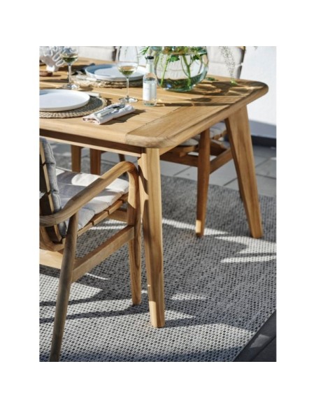 Mesa Exterior LILJA 240x100 cm de Comedor, Madera de Teca / Natural - Brafab