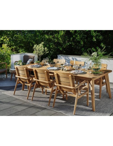 Mesa Exterior LILJA 240x100 cm de Comedor, Madera de Teca / Natural - Brafab