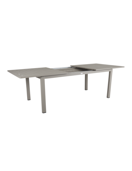 Mesa Extensible Exterior LOMMA 194/312x100 cm de Comedor, Aluminio Caqui - Brafab