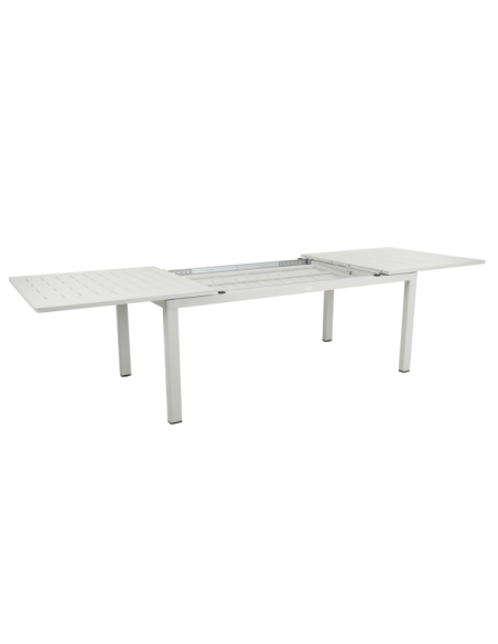 Mesa Extensible Exterior LOMMA 194/312x100 cm de Comedor, Aluminio Gris Claro - Brafab