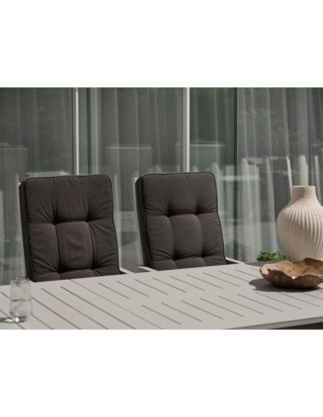 Mesa Extensible Exterior LOMMA 194/312x100 cm de Comedor, Aluminio Gris Claro - Brafab