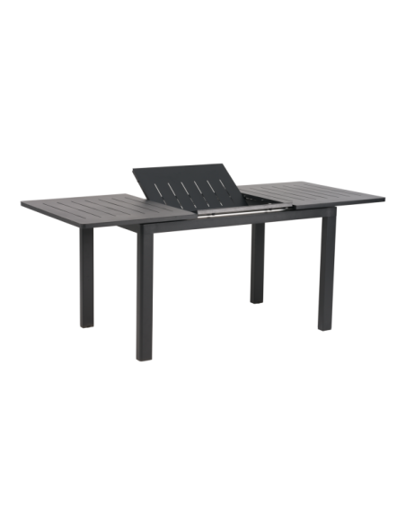 Mesa Extensible Exterior LOMMA SMALL 132/192x80 cm de Comedor, Aluminio Negro - Brafab