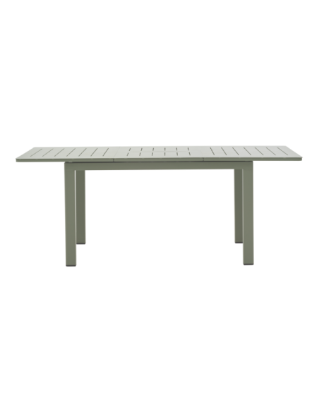 Mesa Extensible Exterior LOMMA SMALL 132/192x80 cm de Comedor, Aluminio Verde  - Brafab