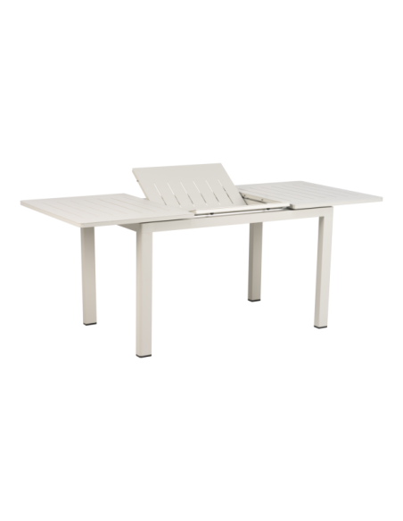 Mesa Extensible Exterior LOMMA SMALL 132/192x80 cm de Comedor, Aluminio Gris Claro - Brafab