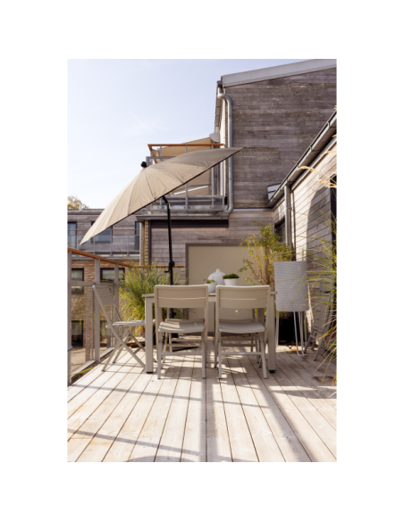 Mesa Extensible Exterior LOMMA SMALL 132/192x80 cm de Comedor, Aluminio Gris Claro - Brafab