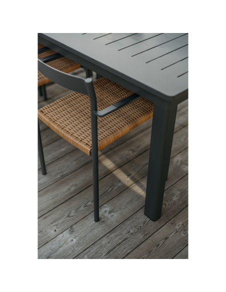 Mesa Extensible Exterior LOMMA XL 260/380x100 cm de Comedor, Aluminio Antracita - Brafab