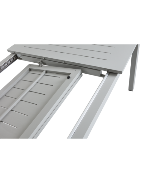 Mesa Extensible Exterior LOMMA XL 260/380x100 cm de Comedor, Aluminio Gris Claro - Brafab