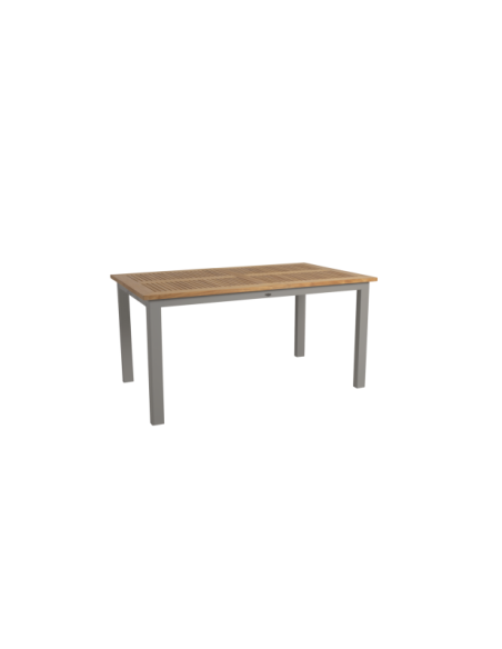 Mesa Extensible Exterior LYON 152/210x92 cm de Comedor, Aluminio, Teca FSC / Caqui / Natural - Brafab