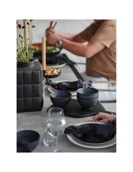 Mesa Exterior LYRA 220x100 cm de Comedor, Acero inoxidable, Cristal / Negro / Arena - Brafab