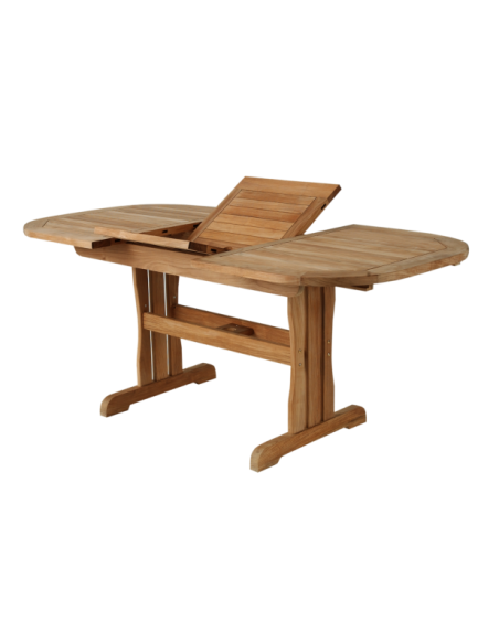 Mesa Extensible Exterior MELBOURNE 190/240x100 cm de Comedor, Madera de Teca Natural - Brafab