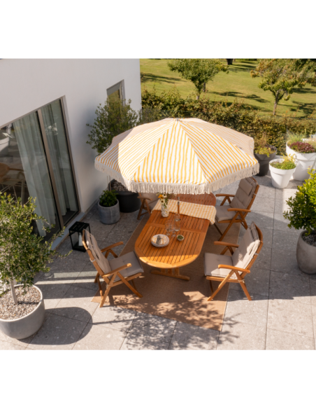 Mesa Extensible Exterior MELBOURNE 190/240x100 cm de Comedor, Madera de Teca Natural - Brafab