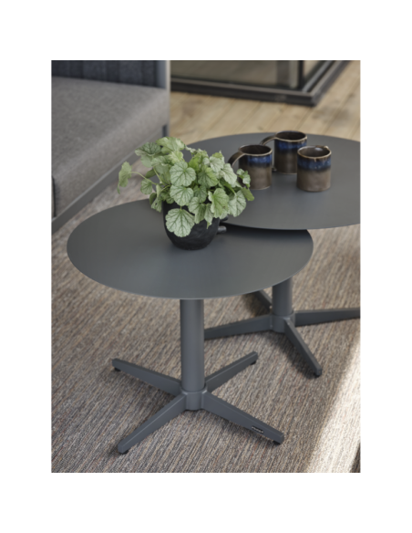 Mesa de Centro Exterior MILL Ø75 cm, Aluminio / Antracita - Brafab