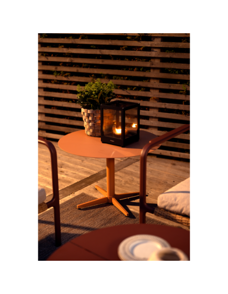 Mesa de Centro Exterior MILL Ø60 cm, Aluminio / Melocotón - Brafab