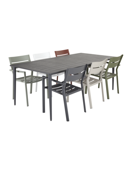 Mesa Exterior NIMES 200x97 cm de Comedor, Aluminio / Antracita - Brafab