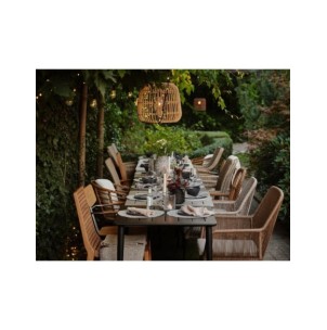 Mesa Exterior NIMES 78x78 cm de Comedor, Aluminio / Negro... 2