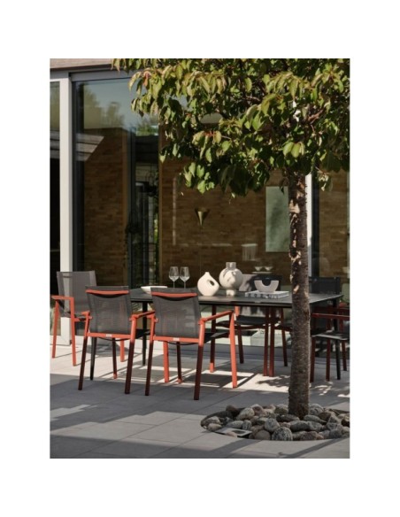 Mesa Exterior NIMES 200x97 cm de Comedor, Aluminio / Negro - Brafab