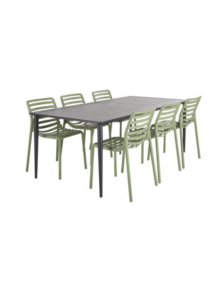 Mesa Exterior NIMES 200x97 cm de Comedor, Aluminio / Negro - Brafab