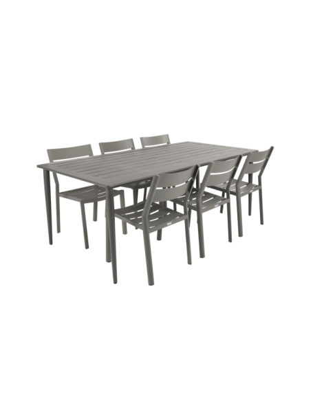 Mesa Exterior NIMES 200x97 cm de Comedor, Aluminio / Caqui - Brafab