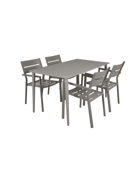 Mesa Exterior NIMES 200x97 cm de Comedor, Aluminio / Caqui - Brafab