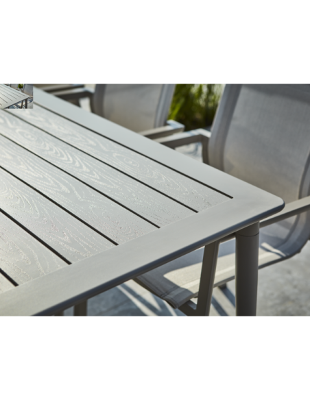 Mesa Exterior NIMES 200x97 cm de Comedor, Aluminio / Caqui - Brafab