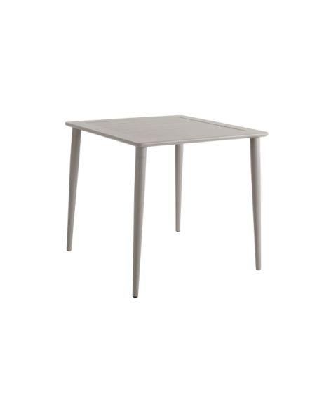 Mesa Exterior NIMES 78x78 cm de Comedor, Aluminio / Caqui - Brafab