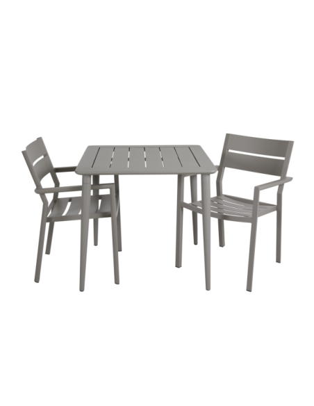 Mesa Exterior NIMES 78x78 cm de Comedor, Aluminio / Caqui - Brafab