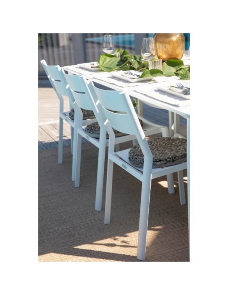 Mesa Exterior NIMES 200x97 cm de Comedor, Aluminio / Blanco - Brafab