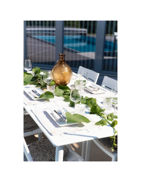 Mesa Exterior NIMES 200x97 cm de Comedor, Aluminio / Blanco - Brafab