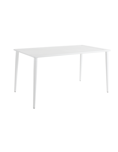 Mesa Exterior NIMES 140x78 cm de Comedor, Aluminio / Blanco - Brafab