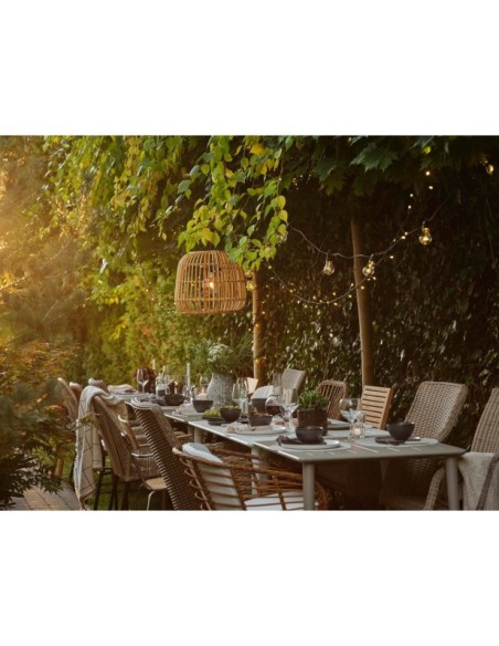 Mesa Exterior NIMES 140x78 cm de Comedor, Aluminio / Blanco - Brafab