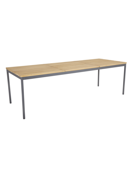 Mesa Exterior NOX 240x90 cm de Comedor, Aluminio, Madera de Teca FSC / Antracita / Natural - Brafab