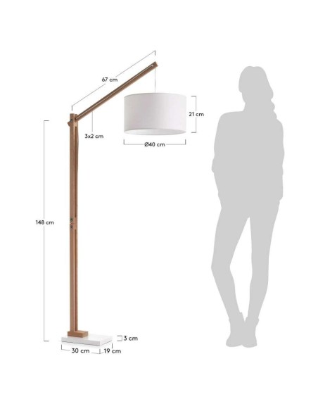 Lámpara de Pie RAZIK Pant. blanco Puro