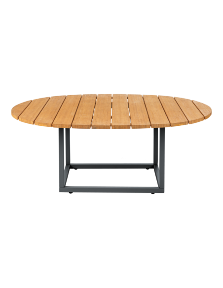 Mesa de Centro Exterior OLIVE 80x110 cm, Aluminio, Madera de Bambú / Antracita / Natural - Brafab