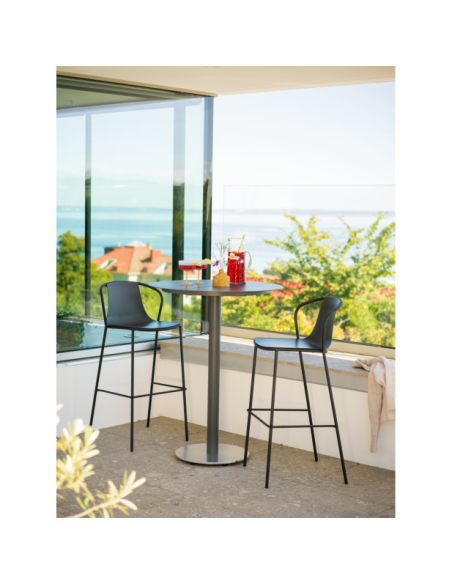 Mesa de Bar Exterior PEACE Ø80x104 cm, Aluminio / Antracita - Brafab