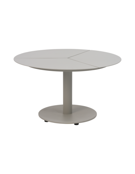 Mesa de Centro Exterior PEACE Ø80 cm, Aluminio / Gris Claro - Brafab