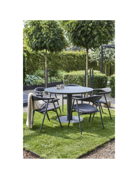 Mesa Exterior PEACE Ø110 cm de Comedor, Aluminio / Antracita - Brafab