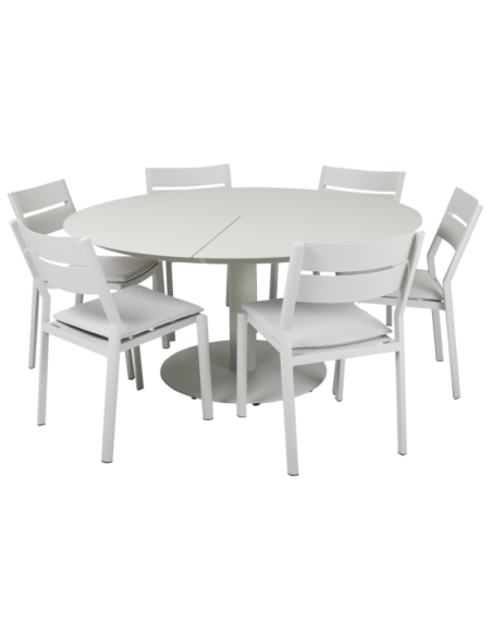 Mesa Exterior PEACE Ø150 cm de Comedor, Aluminio / Gris Claro - Brafab