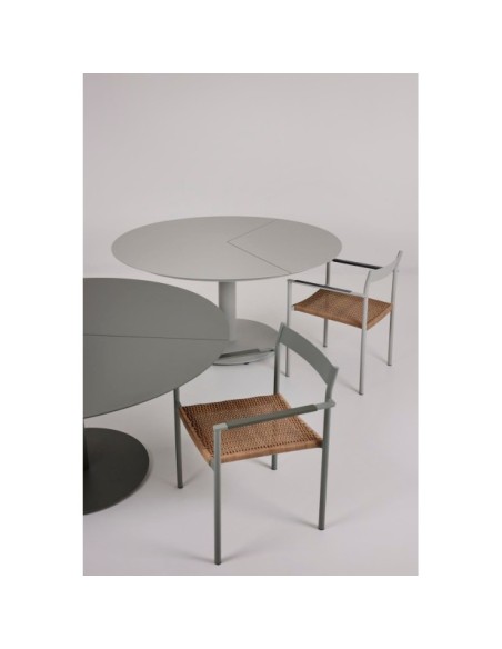 Mesa Exterior PEACE Ø150 cm de Comedor, Aluminio / Gris Claro - Brafab