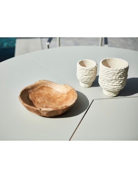 Mesa Exterior PEACE Ø150 cm de Comedor, Aluminio / Gris Claro - Brafab