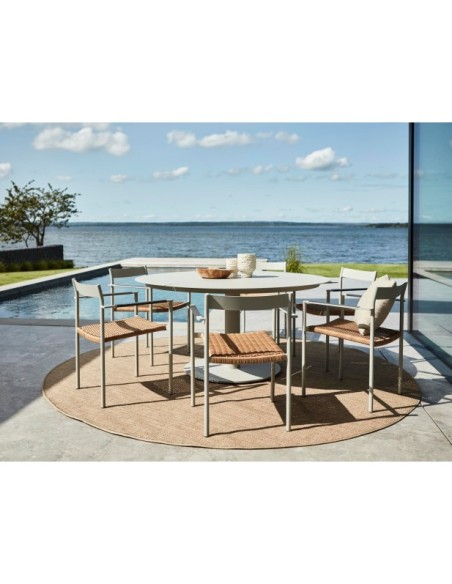 Mesa Exterior PEACE Ø150 cm de Comedor, Aluminio / Gris Claro - Brafab