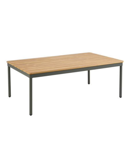 Mesa de Centro Exterior RENO 110x70 cm, Aluminio, Non-wood / Verde Nórdico / Natural - Brafab