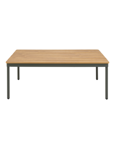 Mesa de Centro Exterior RENO 110x70 cm, Aluminio, Non-wood / Verde Nórdico / Natural - Brafab